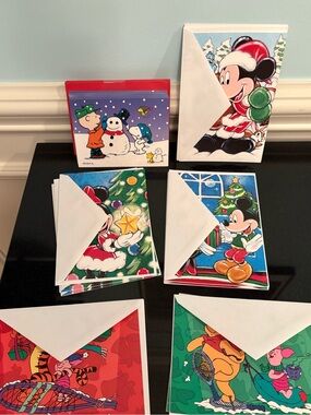 Disney & Peanuts Holiday Greeting Card Lot